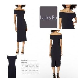 Lark & Ro Black Body-con off the shoulder dress Size L